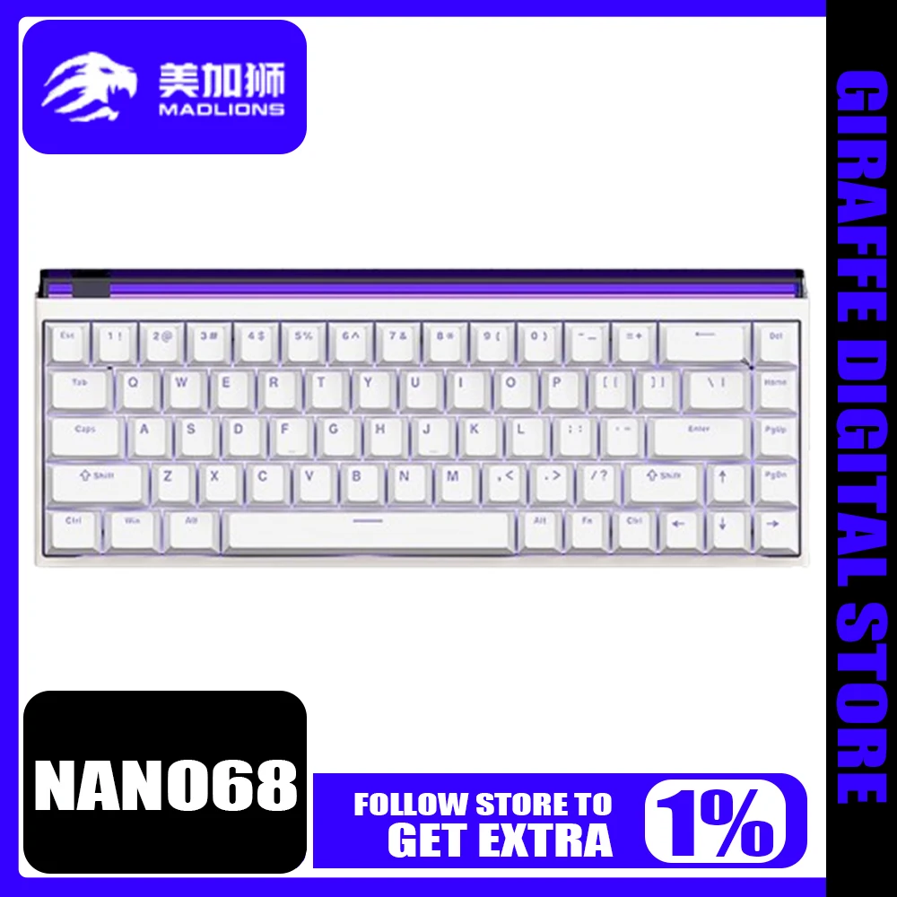 Madlions Nano68 Magnetic Switch Keyboard Wired 8k Return Rt Hotswap Customized Mechanical Keyboard Pc Game Accessories Vorlant