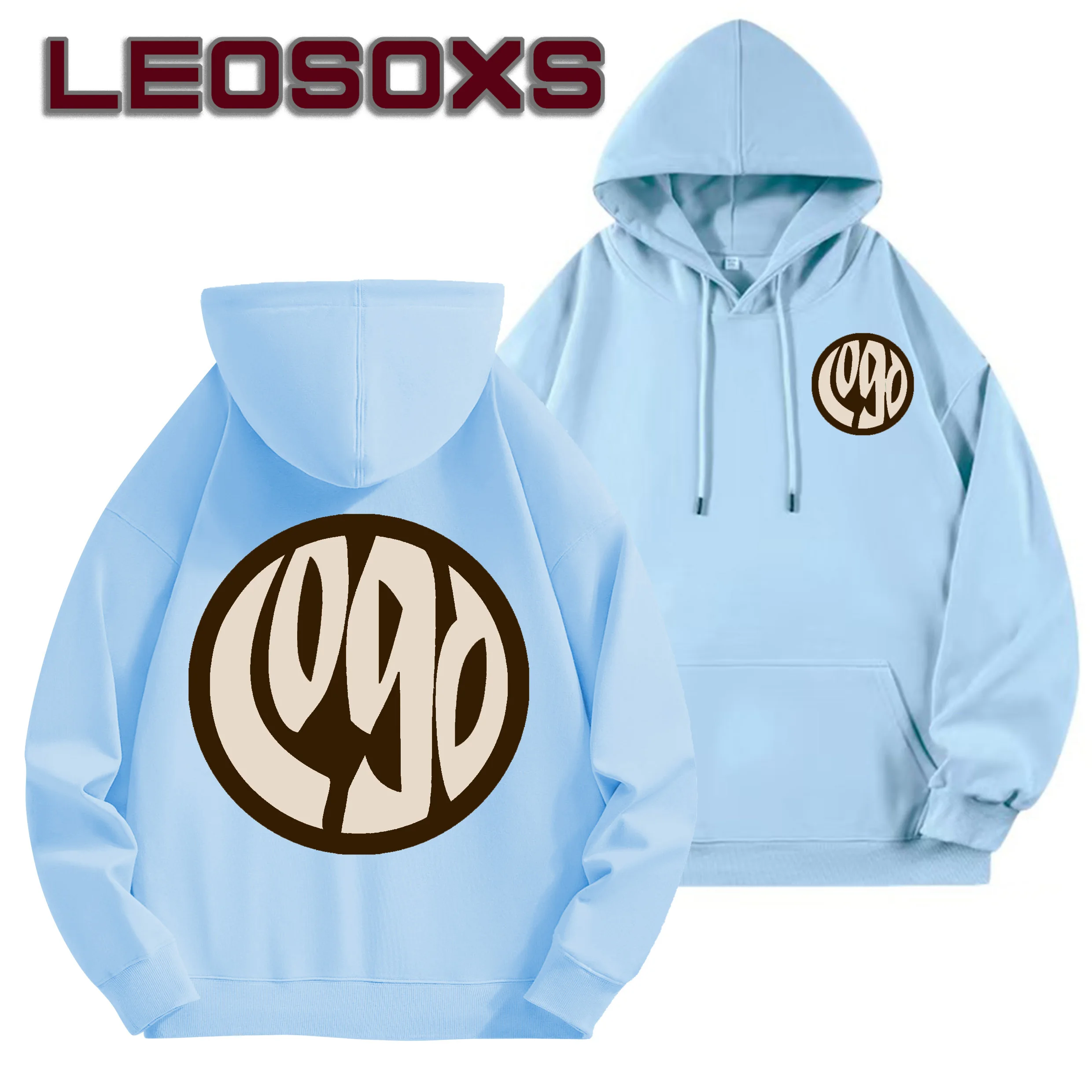 DIY Custom Logo Black Hooded Sweatshirt Pure Cotton Long-Sleeved Pullover Casual Top for Men And Women Autumn Winter Fashion