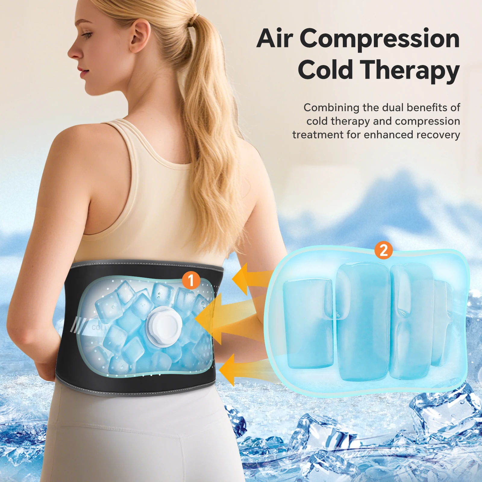 

Cold Warm Therapy Air Compression Belt Electric Waist Massager Lower Back Posture Corrector Sprain Muscle Relax Heat Massage