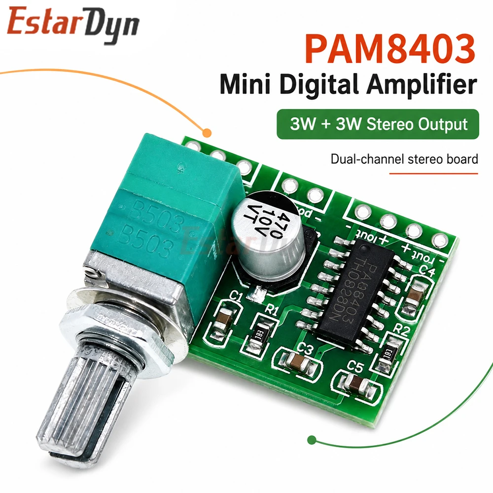 Volume Control Board - Estardyn PAM8403 5V Digital Amplifier Board