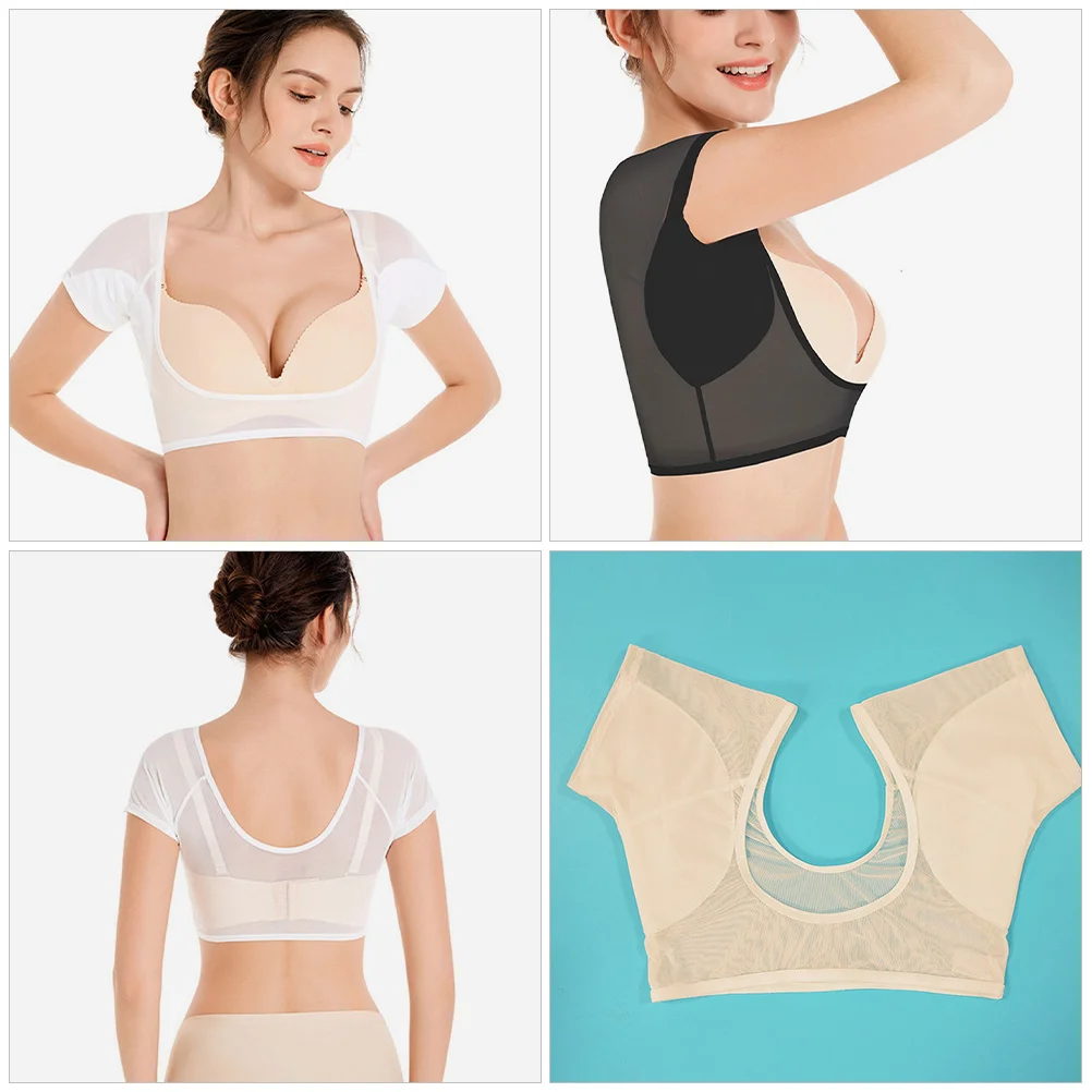 3 قطعة سترة عرق تحت الإبط للنساء السيدات قابل للغسل قميص مقاوم للعرق سترة صيفية رقيقة قابلة للتنفس وسادة الإبط