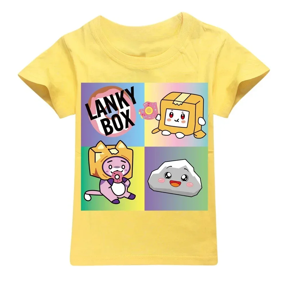 Kawaii Cartoon Lanky Box Cute Printed Children Teen T-shirt Summer Short Sleeve Cotton Girl Boy Clothing Fashion Baby Top Tee