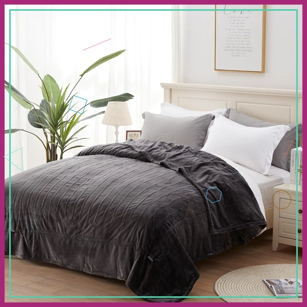 

Electric Heated Throw Blanket with 10 Heat Levels, Auto Shut-Off, Overheat Protection, Machine Washable Flannel (Twin, Charcoal)