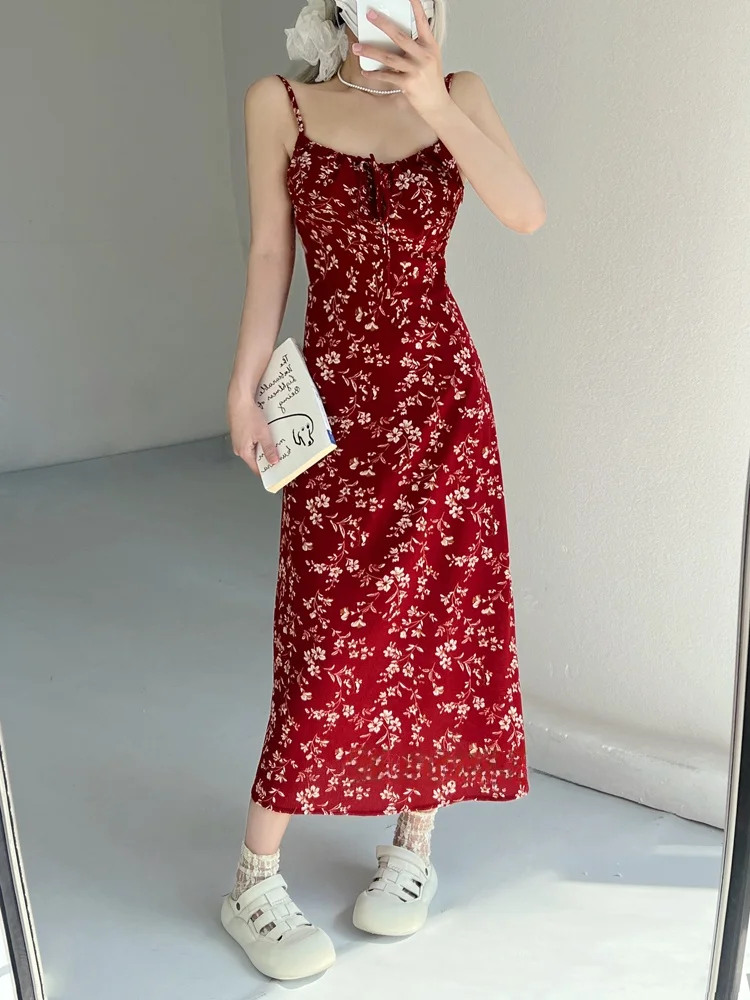 Sommer Blumendruck Off-ulder Dr. Beach Vaion ort Rock Kleine ence Design Sense Rote Farbe Abnehmen Mädchen Dr