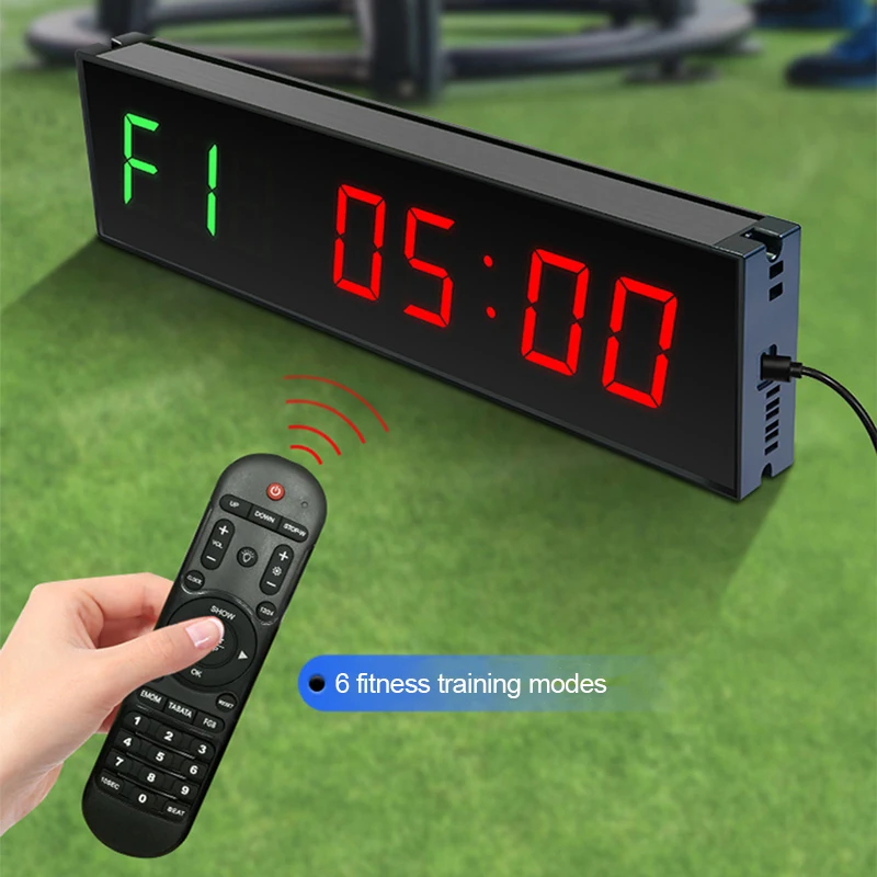 Super Large Screen Gym Timer 1.5 Inch Digits Count Down/Up Timer Boxing Cycle Interval Clock Stopwatch for Gym Fitness Training