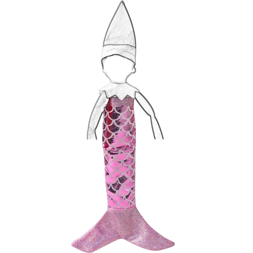 Cute Christmas Doll Cosplay Clothes Mermaid Tail For Barbis & 37 cm Red Boy Elf Doll Toys Christmas Gift Clothing Accessories