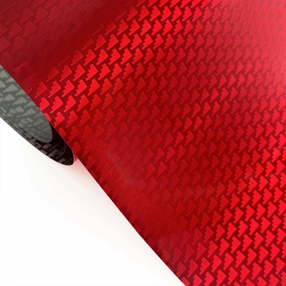 High Glossy Red Aircraft Pattern Plated Carbon Fiber Film Car Wrap Vinyl Sticker for Car Tuning Color Stickers Adhesive Decal