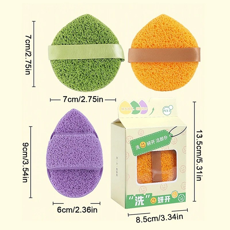 3 ชิ้นทําความสะอาดใบหน้าพัฟนุ่มผิว Fast Foaming Deep Clean Hygienic Facial Face ซักผ้าฟองน้ํา Facial Skin Care เครื่องมือ