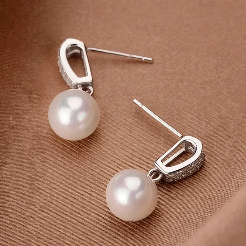 Ne'w New Trendy Simulated Pearl Dangle Earrings for Women Fashion Wedding Engagement Accessories Simple Stylish Girls