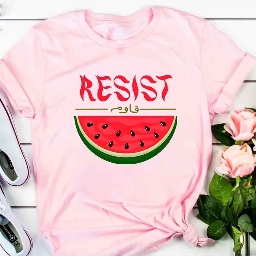 Watermelon Resist Shirts This Is Not A Watermelon Shirt Human Rights Tee Watermelon Flag Tshirt Trendy Unisex Short Sleeves Tops