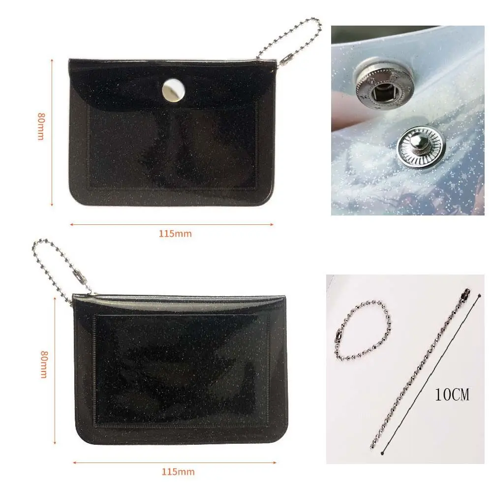 Portable Transparent Bag Pendant Photo Organizer Card Storage Bag Key ring Coin purse Keychain Photo Card Holder Small Wallet