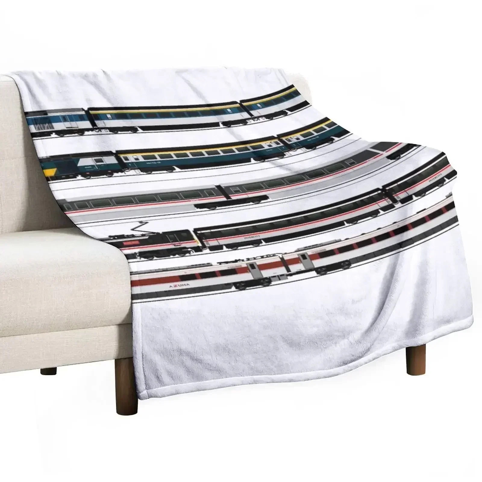 BRITISH HIGH SPEED TRAINS Throw Blanket Luxury Giant Sofa Soft Plush Plaid Thermals For Travel Flannel Blankets
