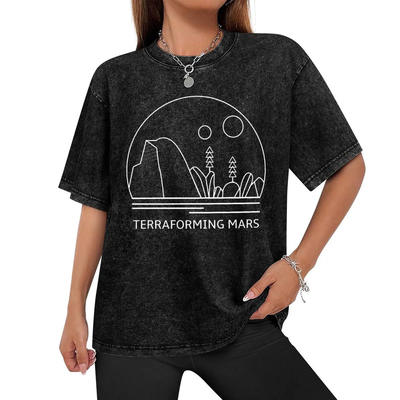 Terraforming Mars Minimalist Line Drawing - Board Game Inspired Graphic - Tabletop Gaming - BGG T-Shirt