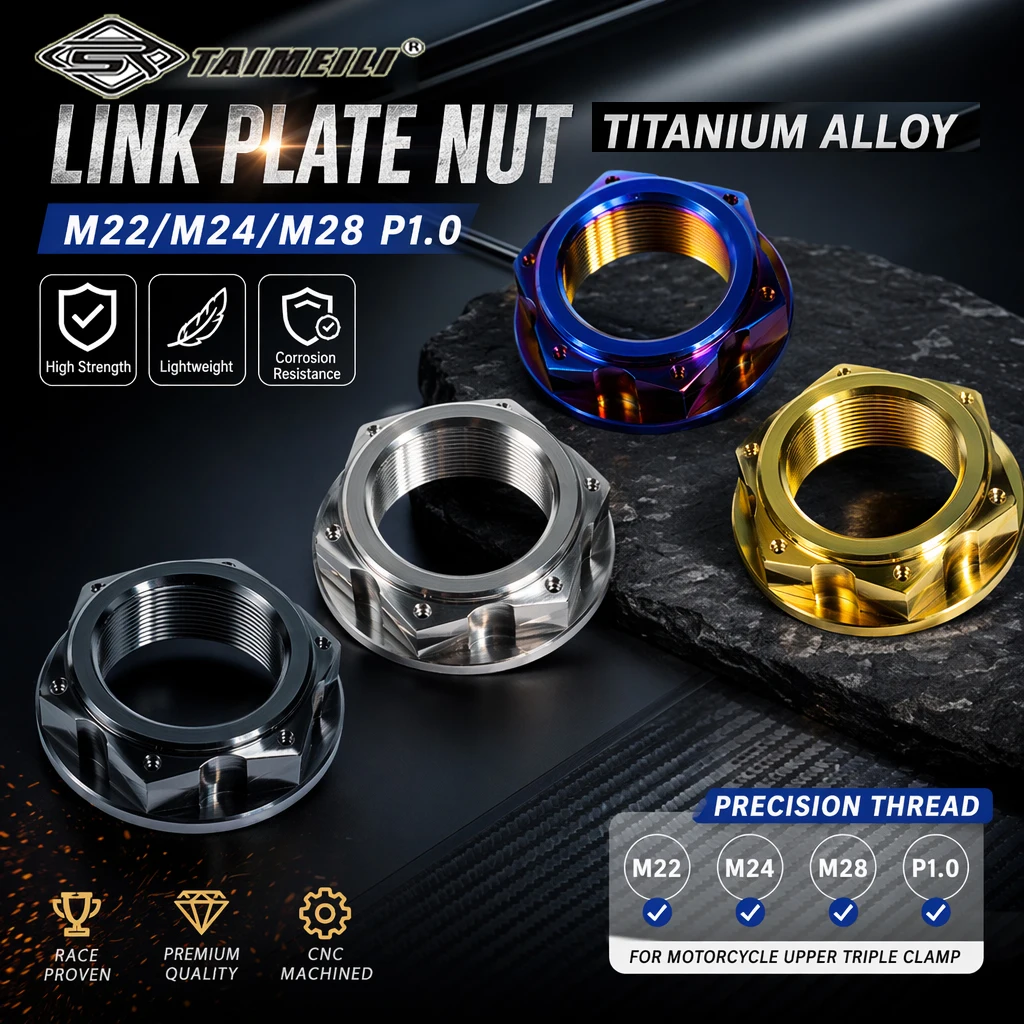 TAIMEILI Titanium Alloy Nut Suitable for Motorcycle Multi Panel Samsung Nut/Upper connecting plate nut M22/M24/M25/M28 P1.0