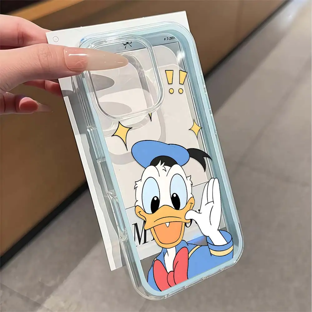 Funda Transparente con Diseño de Donald Duck para iPhone 17 14 15 13 12 11 16 Pro Max 17 Air 16 14 15 Plus X XR XS