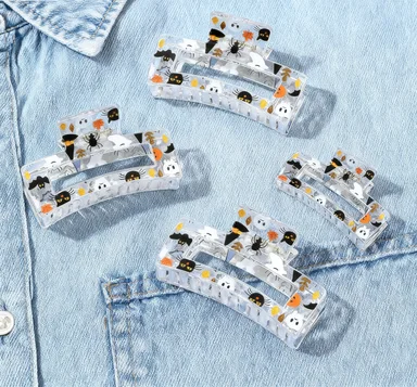 

4PCS Hair Claws, Autumn Winter Trendy Acrylic Hair Accessories, Multi-Color Glossy Hair Clips For Women, Elegant Hair