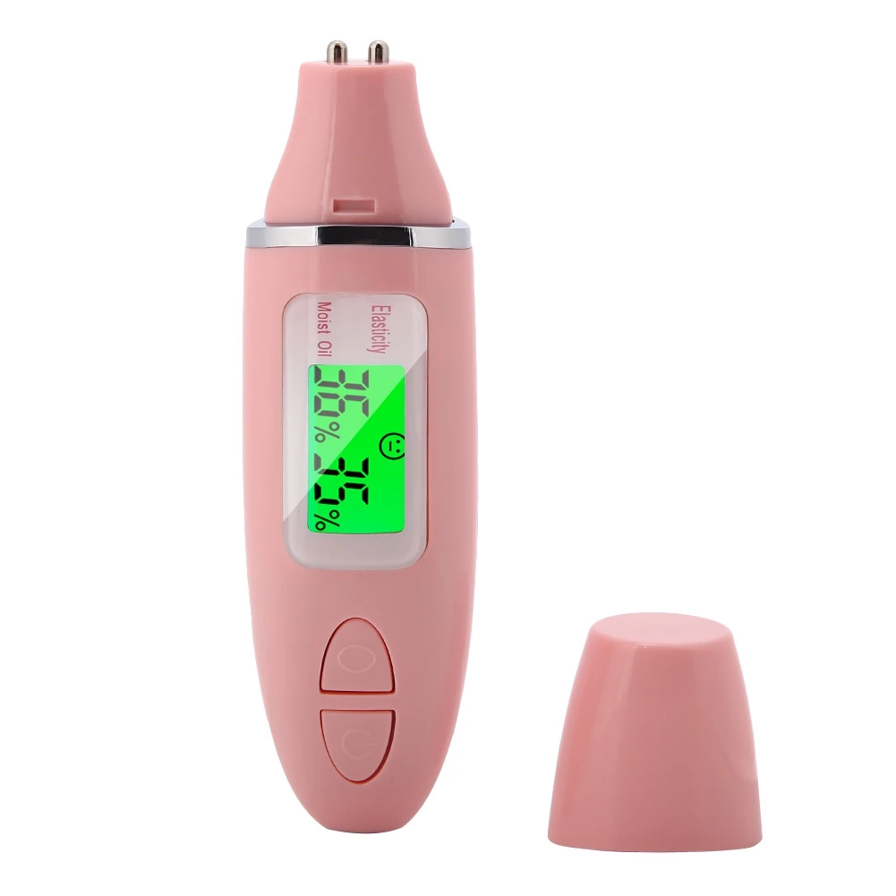 แบบพกพาดิจิตอลจอแสดงผล LCD Precision Skin Sensor เครื่องทดสอบ Face Moisture Water Oil Analyzer