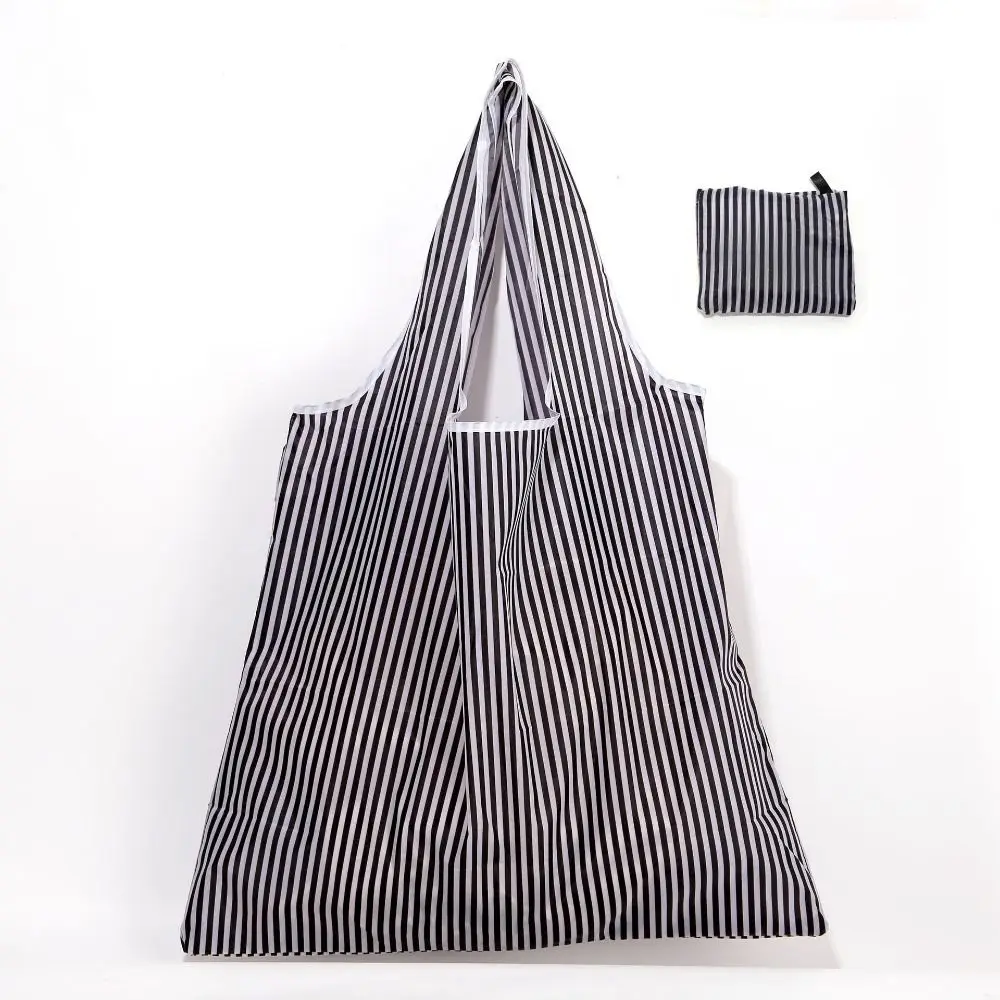 Fashion Large Capacity Folding Shopping Bag Washable Lightweight Recycle Tote Bag Portable Eco-Friendly Storage Bag