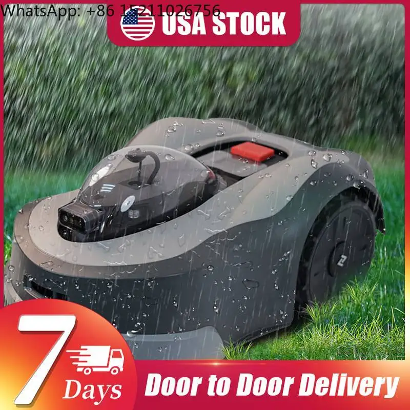 Small Industrial Electric 21V Fully Automatic Remote Control Battery Cordless Anti-Slip Lawn Mower 550-1000mm Cutting Width