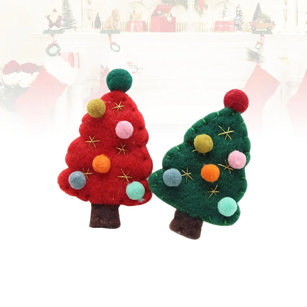 2 قطعة مجموعة بروش عيد الميلاد ورأى الصوف اليدوية شجرة الديكور دبابيس مهرجان مجوهرات هدية ملحق العالمي عيد الميلاد بروش مجموعة