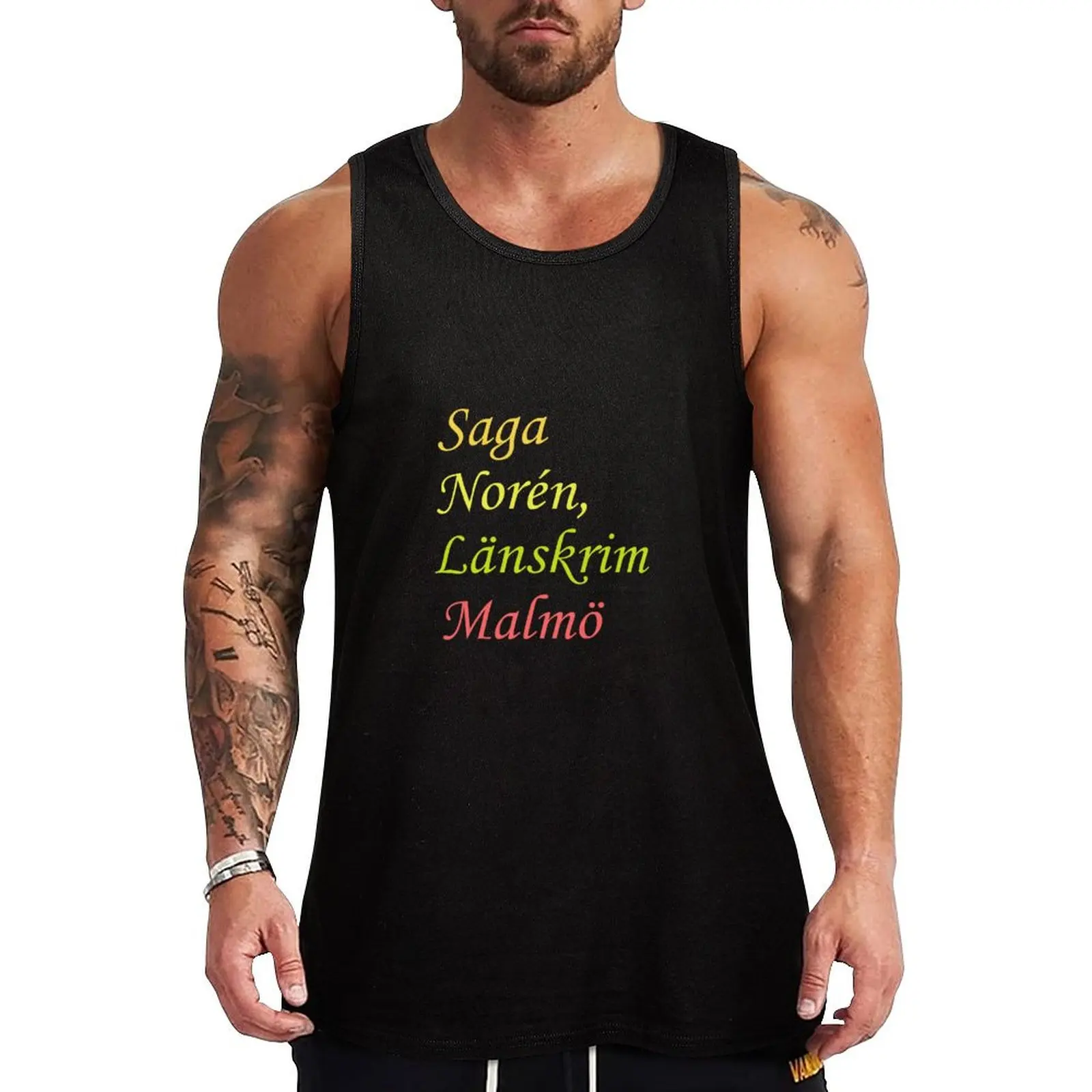 

Saga Norén, Lnskrim Malm Tank Top clothing men t-shirts for Men's gym muscular man Men's tops