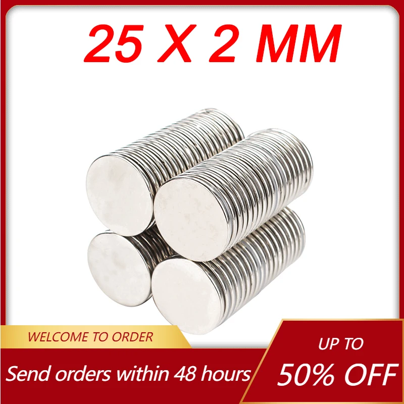 5/10/15 Pcs 25x2mm Super Strong Magnets Neodymium Magnet N35 Iman Fridge Magnet Rare Earth Magnet Permanent Magnetic imanes Disc