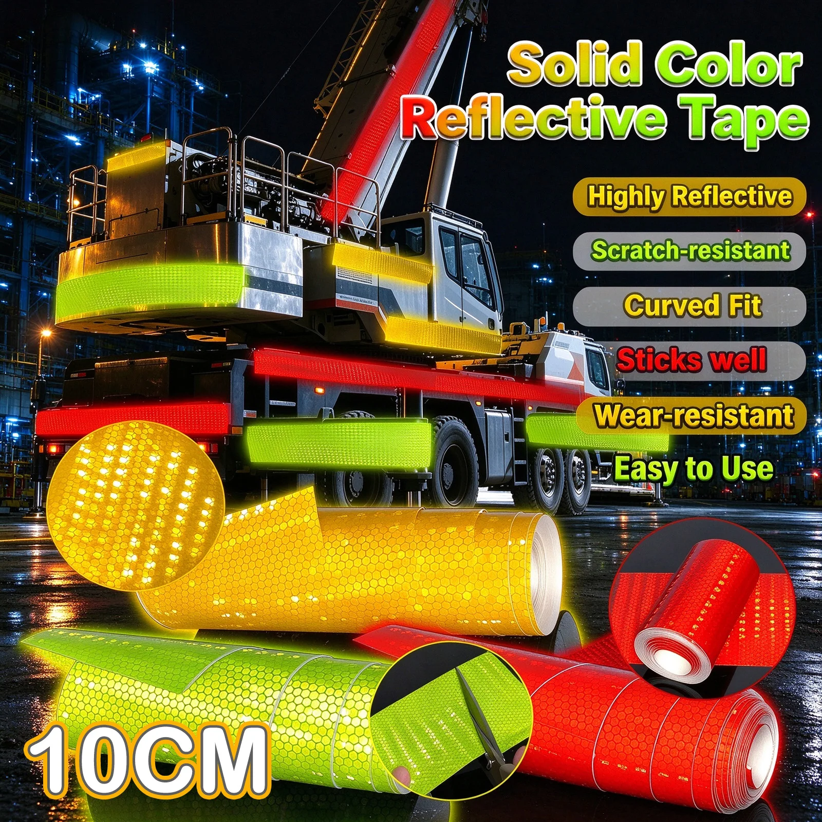 Reflective Safety Mark Tape Stickers Self Adhesive Warning Film for Car Motorcycle Auto Styling