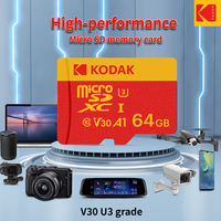 Kodak High-Speed MicroSDXC Card Adapter - 32GB-256GB, UHS-I U3 V30 A1, for Laptops, Smartphones, Surveillance and Dash Cams