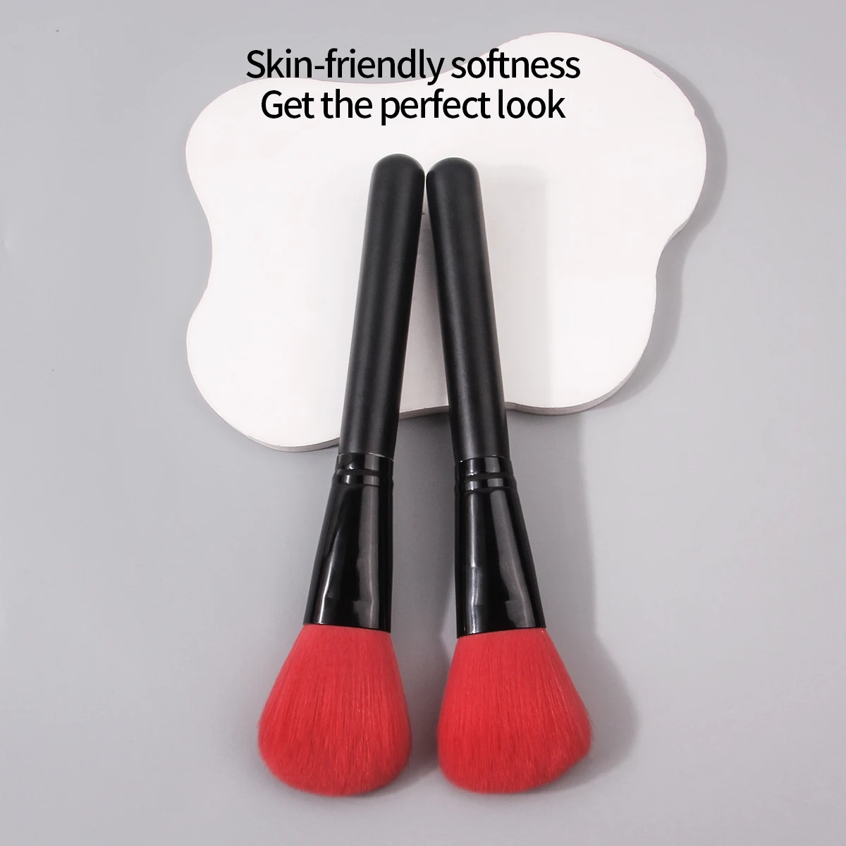 Pincel de maquiagem de alto nível de aparência, 2 peças, pincel de blush, pincel de pó, pincel de contorno, ferramenta de maquiagem facial multiuso