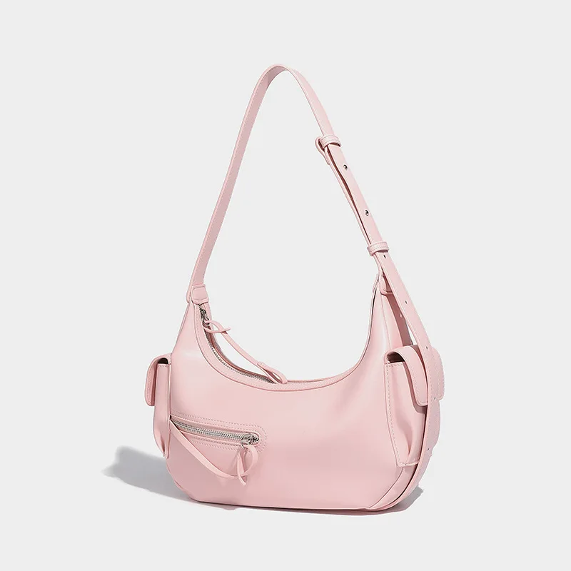 Women Small Fashion Half-moon Shoulder Bag Lady Niche Design Underarm Handbag Crossbody Bag with Adjustable Strap Gift for Wife