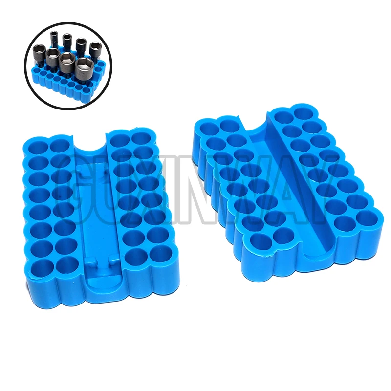 2pcs Bit Holder 32 Holes Bit Hex Shank Organiser Screwdriver Bit Holder Drill For Storage For 6.35MM Shank Storage Box