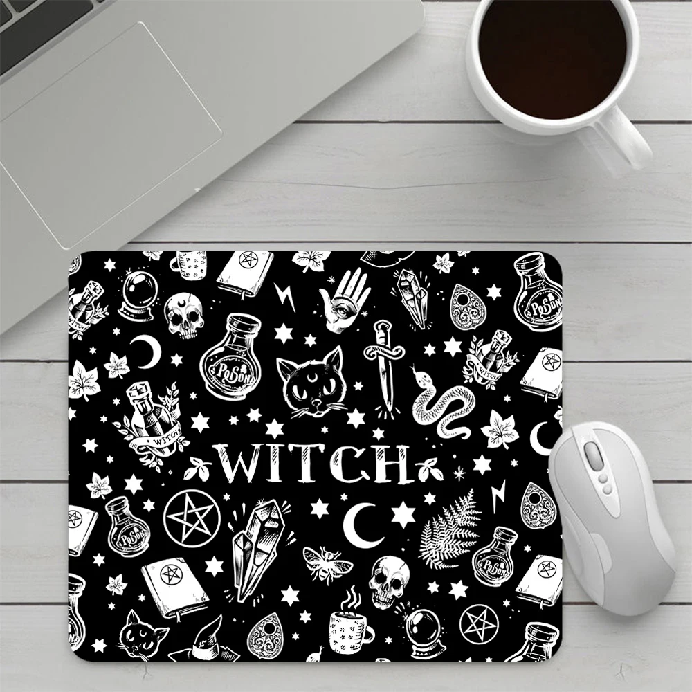 Witches Cat Moon Tarot Small Gaming Mouse Pad Computer Mousepad PC Gamer Mouse Mat Laptop Office Mausepad Keyboard Mat Desk Pad