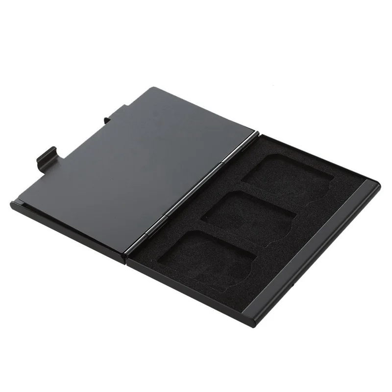 

【Быстрая распродажа】 Корпус для передачи данных 3X Защита алюминиевой коробки для хранения карт памяти. Для SD TF Flash Для черного 6SD