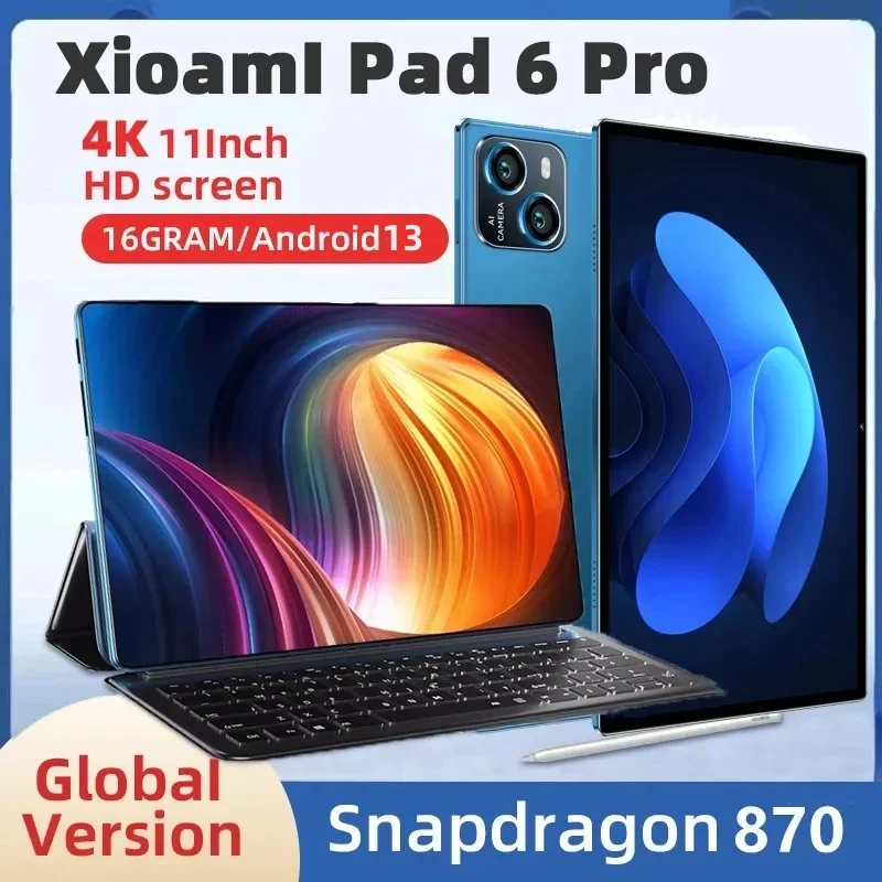 2024 NEW Pad 6 Pro Android Tablet PC Android 13 11 Inch 16GB 1T 5G Dual SIM Phone Call GPS Bluetooth WiFi Google Tablet PC