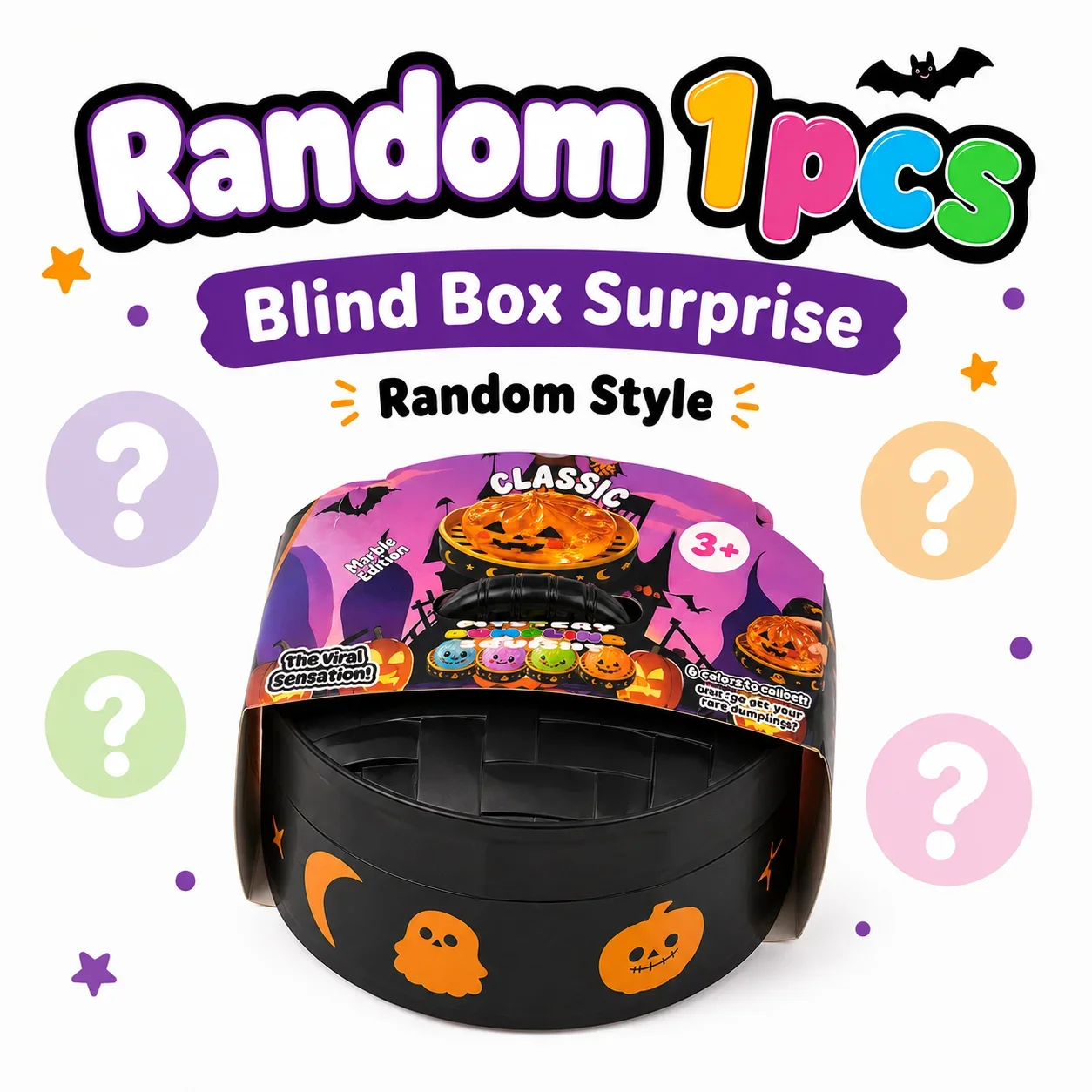 Halloween Bao Dumpling Squishy Spielzeug 1-5 Stück Blindbox Langsam aufsteigendes, berührungsempfindliches Quetsch-Fidget-Sensorik-Stressabbau-Geschenkset – Detail 2