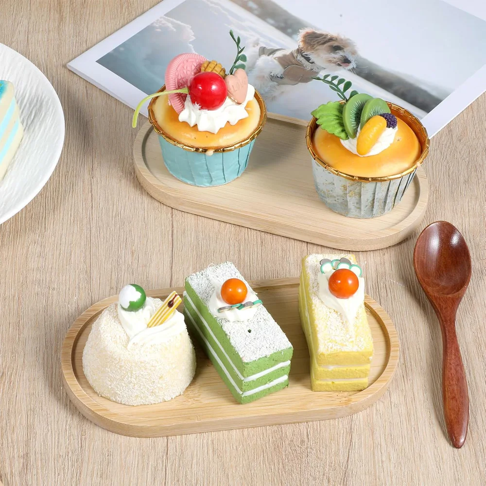 Tray Cup Pad Coaster Plate for Kitchen Decorative Plate Creative Coaster Coffee Cup Mat Multi Bamboo Tray Wood Saucer Flower Pot