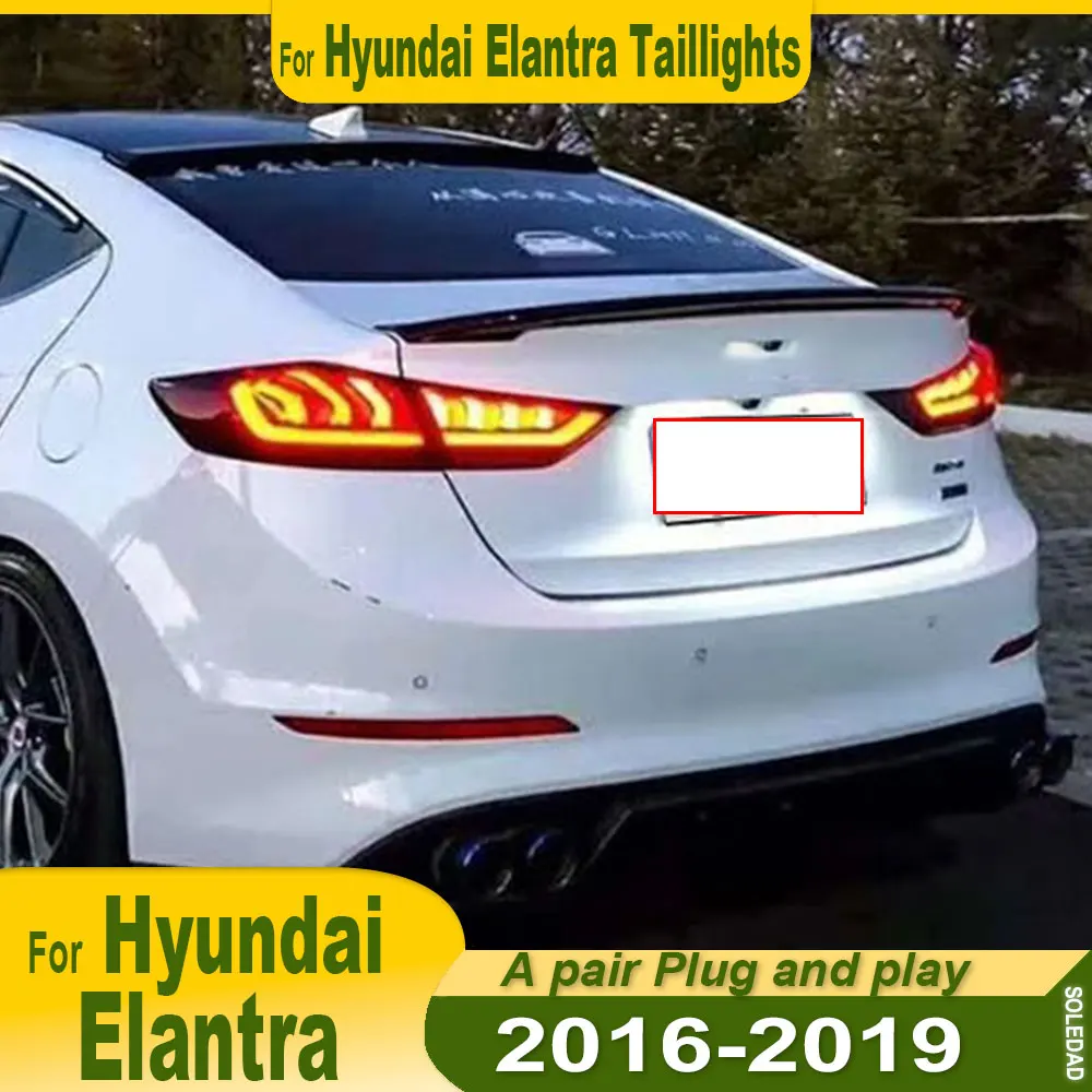 Car LED Tail Light For Hyundai Elantra 2016 2017 2018 2019 2020 Animation DRL Car Back Rear Lamps Assembly Dynamic Turn Signal