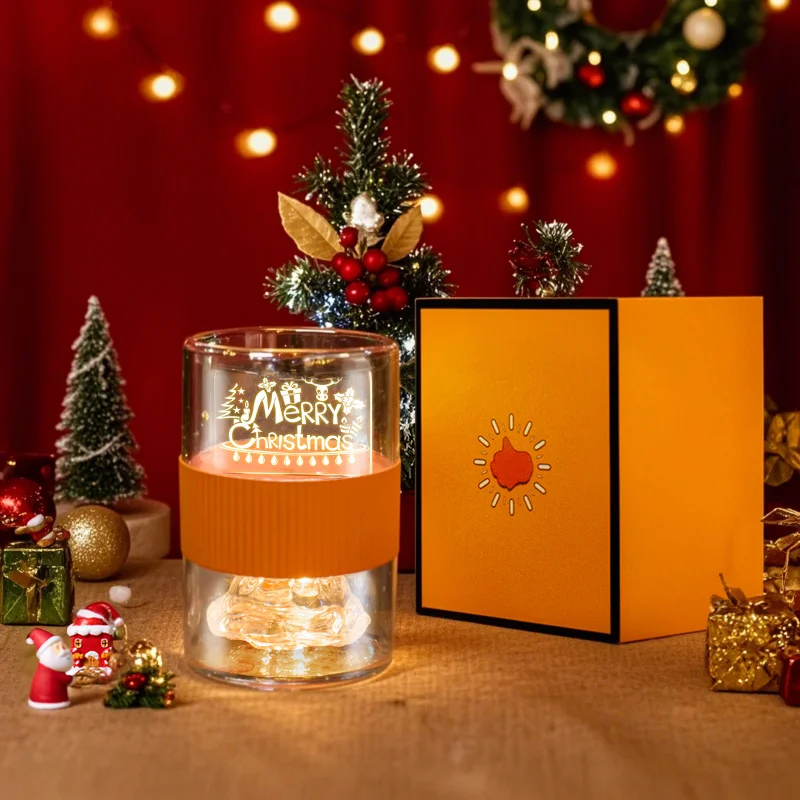 

LED 3D Acrylic Night Light - Rose & Line Art Design, Warm White Decorative Lamp with gift Box, Perfect Christmas Holiday