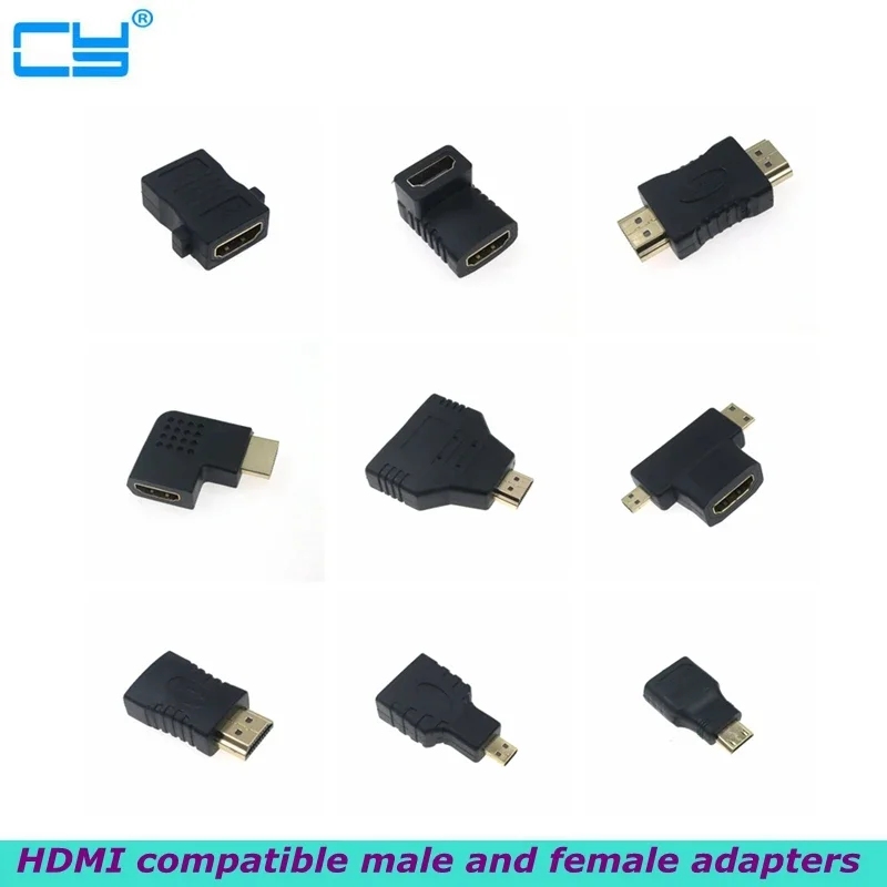 Right Angle HDMI-Compatible Adapter Male to Female ConverterConnector Mini / Micro HDMI-Compatible Extender J17