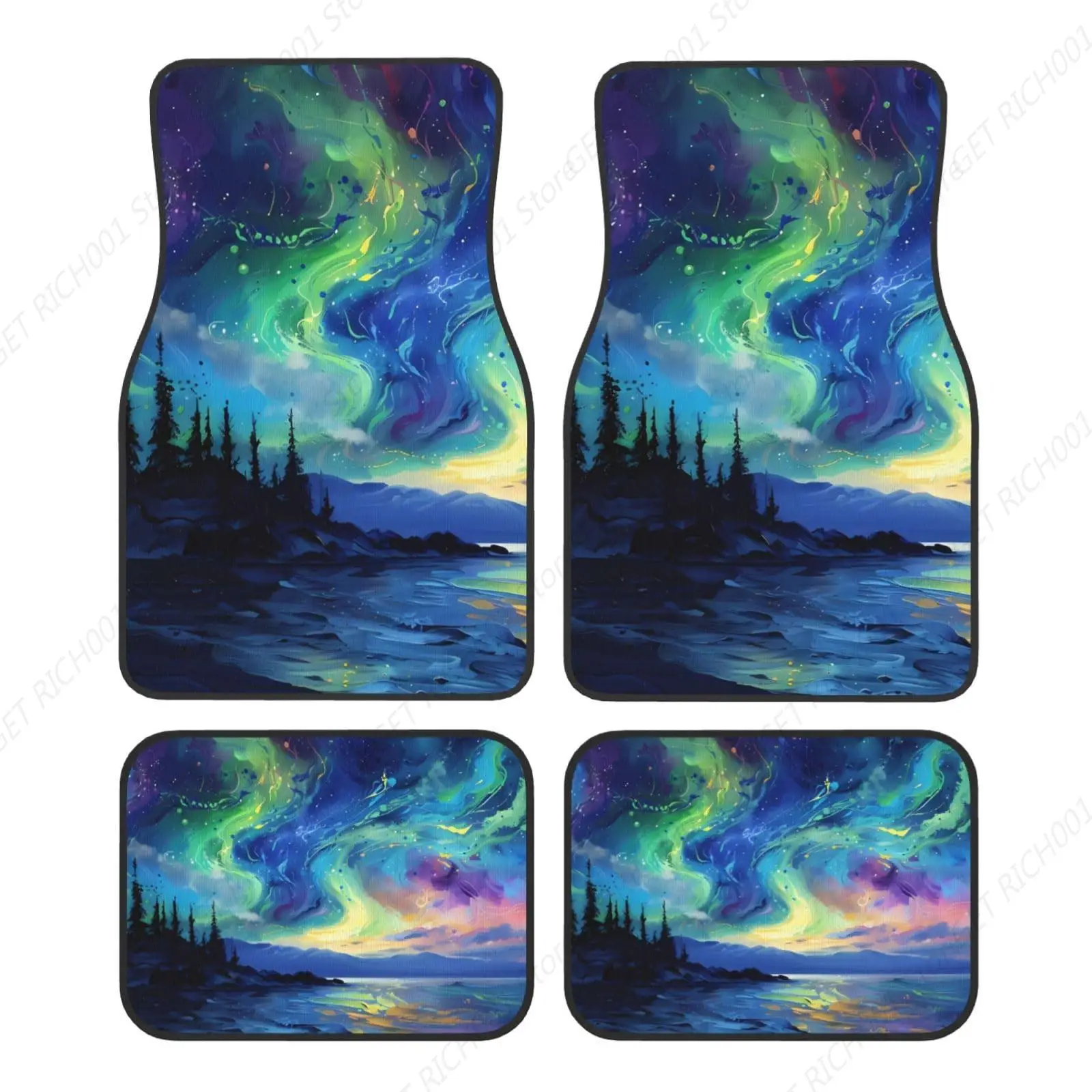 

Northern Lights Sky Carpet Floor Mats For Cars, Auto Accessories Front Rear Car Floor Mats Funny Car Floor Foot Mat