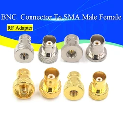 1Pcs Radio Frequency Adapter BNC (Q9) Female to SMA Male Adapter BNC/SMA-KJ Disc Nickel Plated