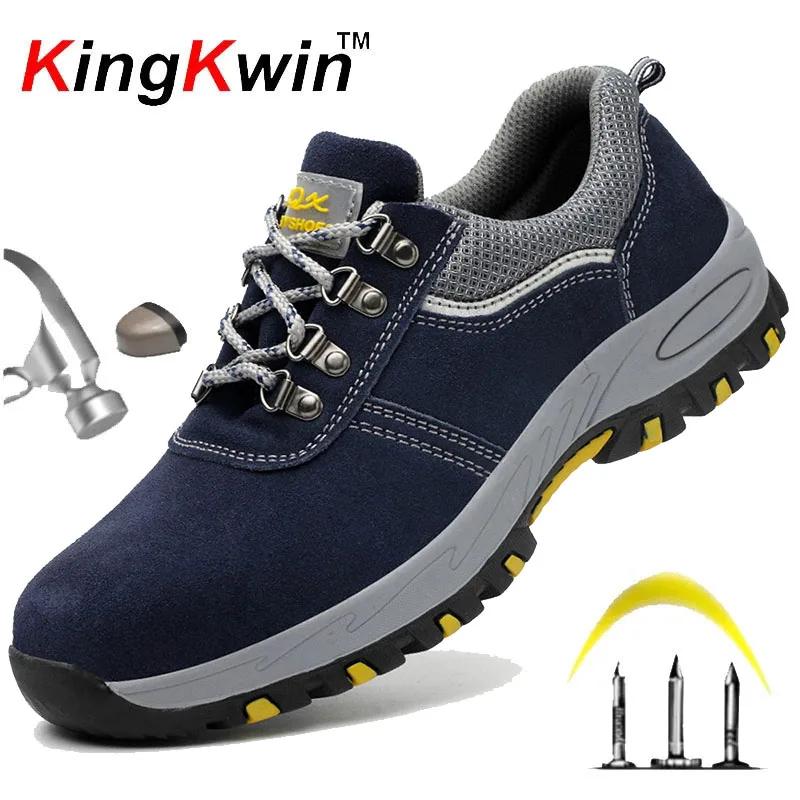 

2022 Men Safety Shoes Steel Toe Work Shoes Male Puncture-Proof Security Safety Work Sneakers Anti-smash Protective Shoes