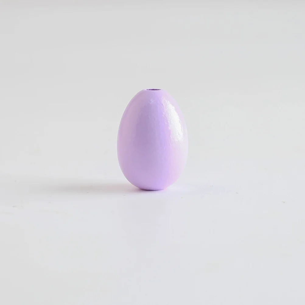 

60 Pcs DIY Wooden Bead String Beads Egg Shape Easter for Crafts Number Loose Jewelry Baby Pink Garland