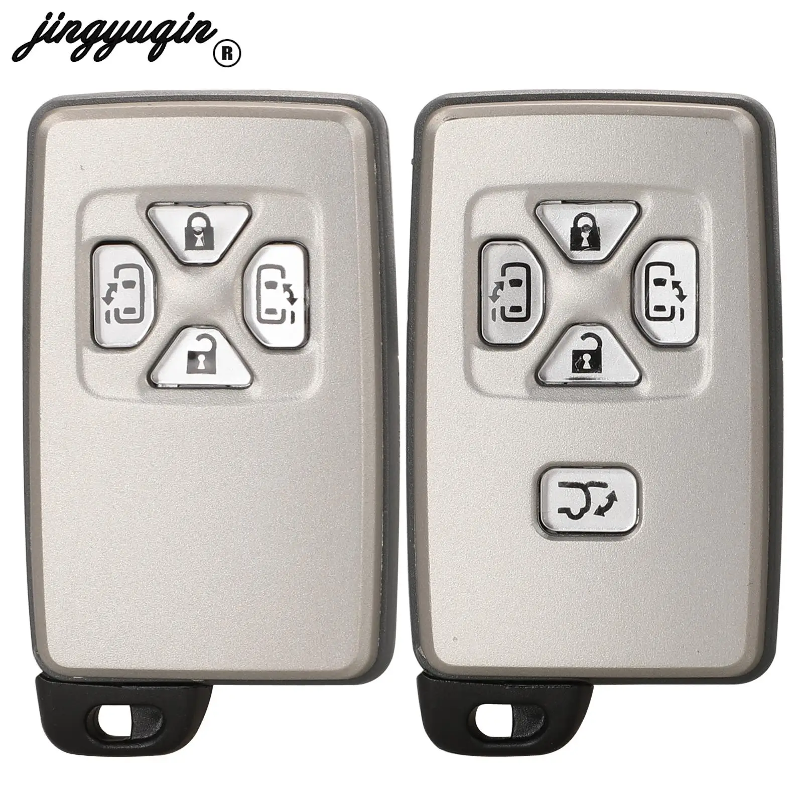 

jingyuqin 4/5 Buttons Smart Keyless Shell for Toyota Noah Voxi Alphard Estima Vellfire Smart Card Remote Car Key Case Fob Toy48