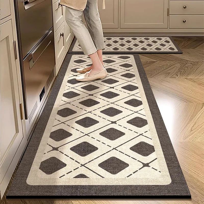 Rugs for Kitchen Pvc Waterproof Vinyl Carpet Home Decor Long Rug Oil-proof Non-slip Floor Mat Custom שטיח מטבח Alfombra Cocina