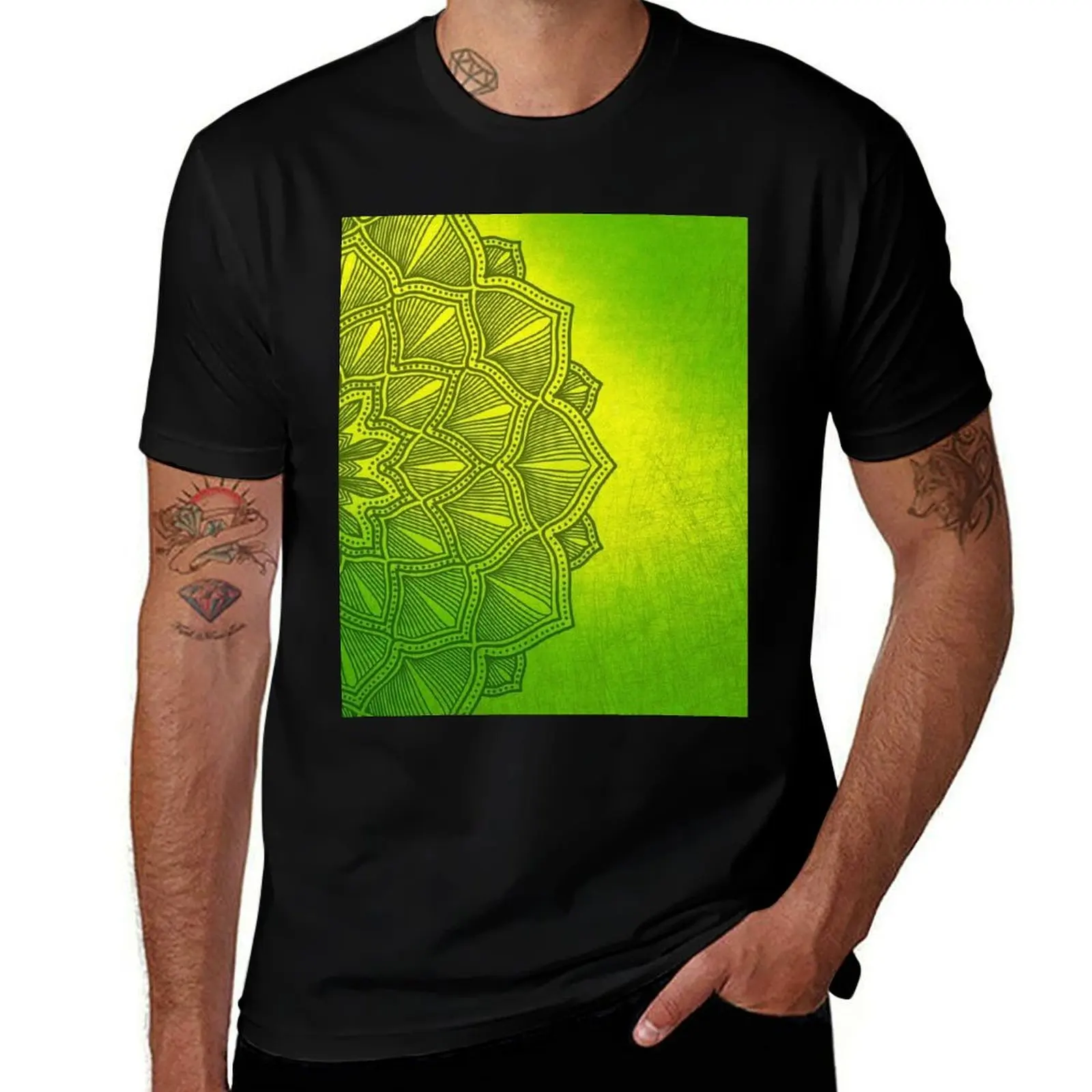 

Green Mandala, Abstract Mandala T-Shirt cotton t shirt pack g man t shirts for men t shirts with prints T-shirt