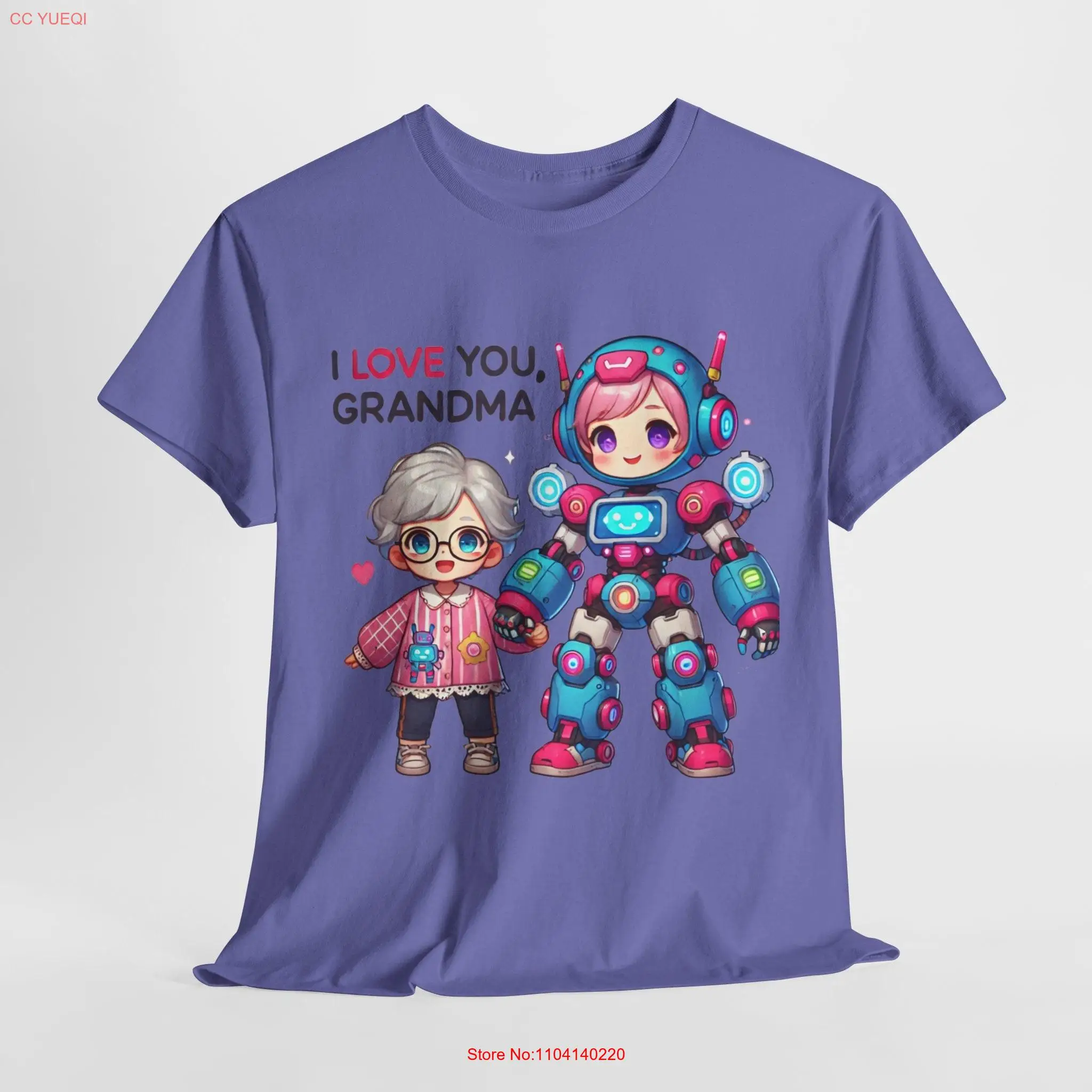 Bright Bots I Love You Grandma Halloween Robot Family T Shirt long or short sleeves