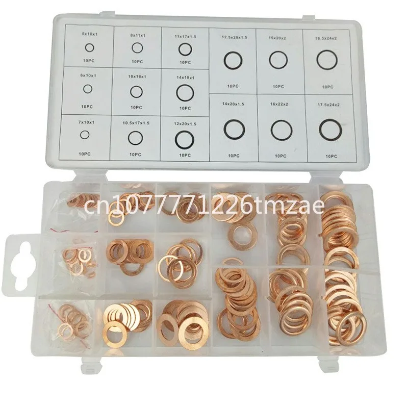 Red Copper Gasket M5-M14 Boxed O-Type Sealing Washer Copper Flat Pad