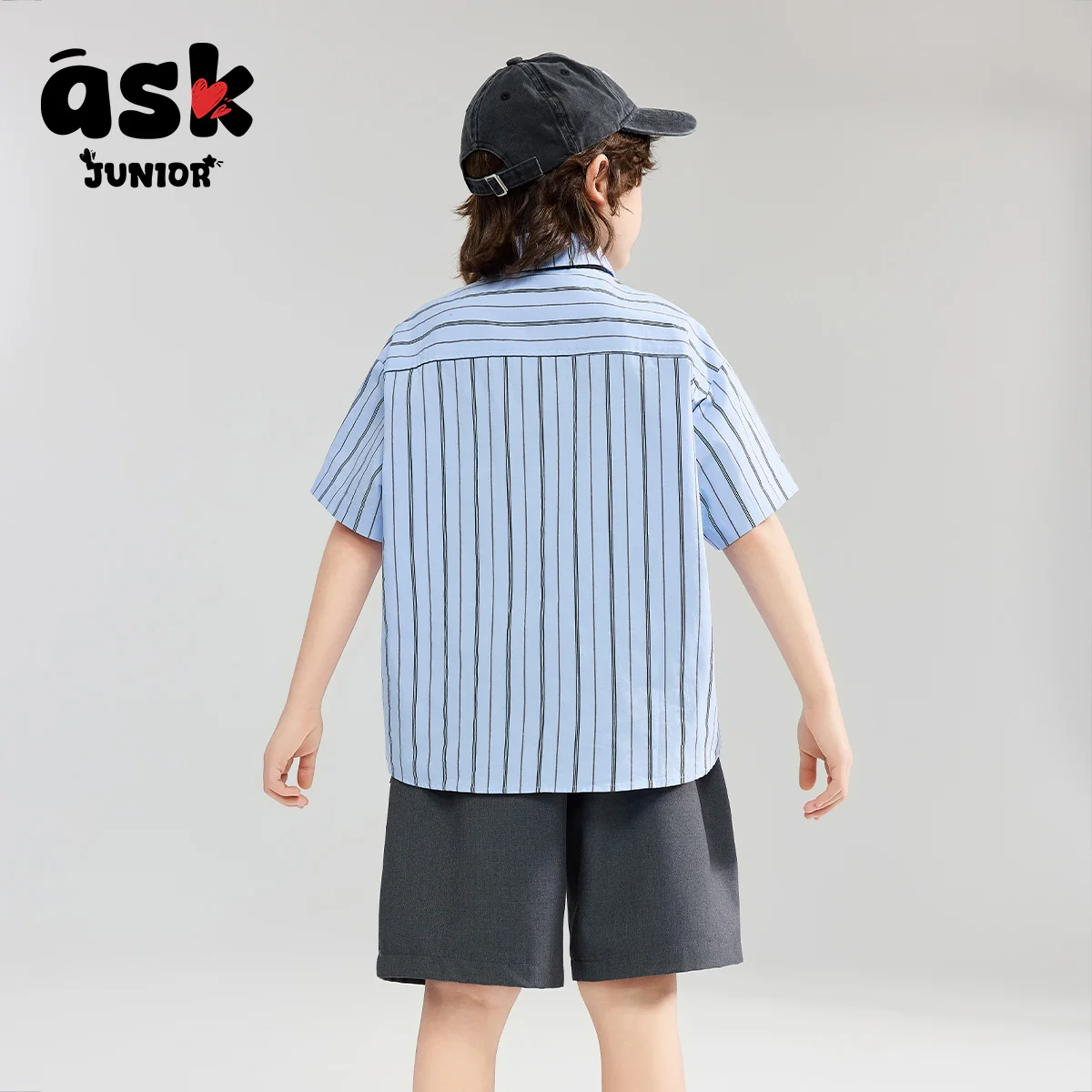 طقم قميص + شورت مطبوع عليه شريطية صيفية من جونيور بويز #2