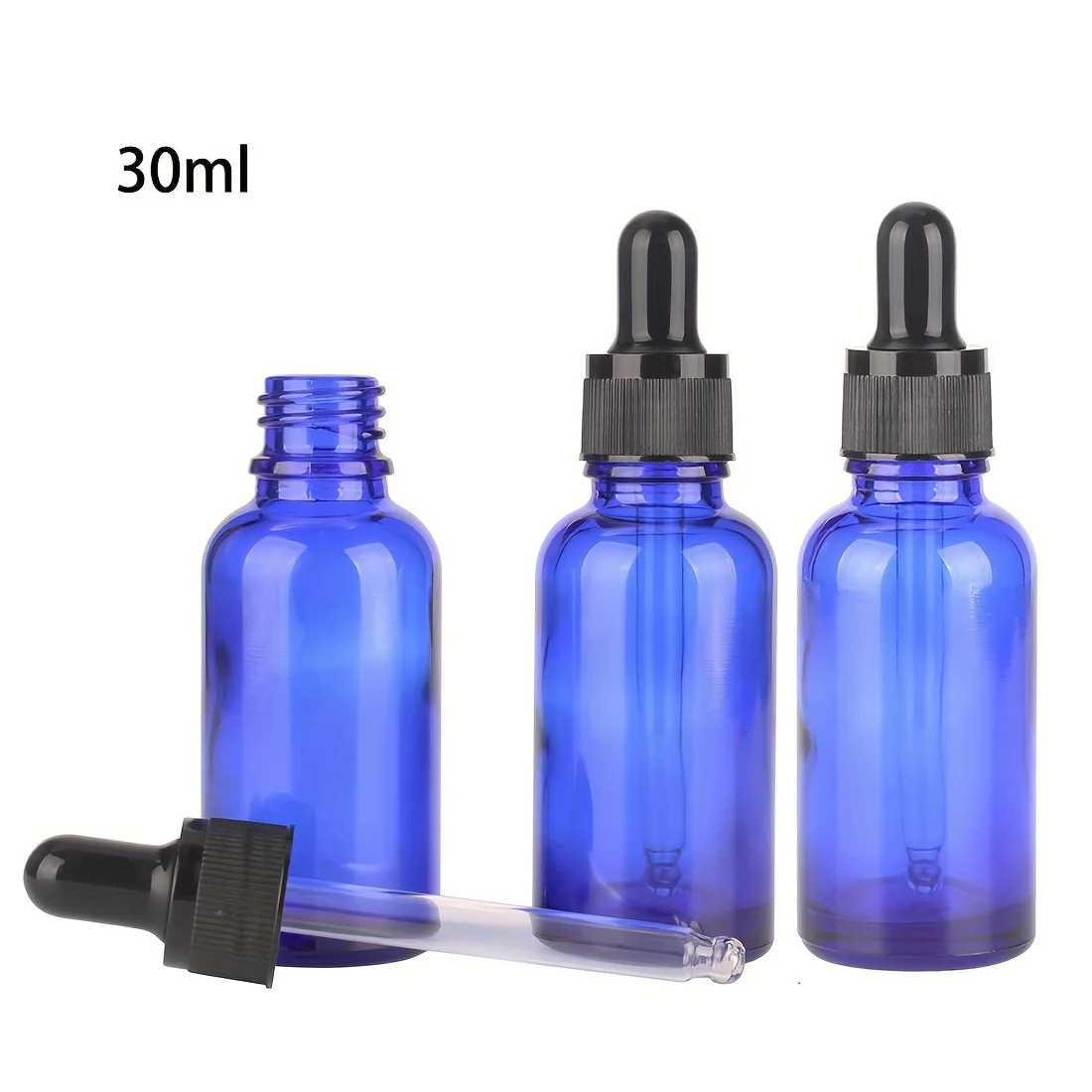 ガラスの取っ手が付いたガラス瓶,化粧品,香水,エッセンシャルオイル,5ml, 10ml, 15ml, 20ml, 30ml, 50ml, 100ml, 3個。